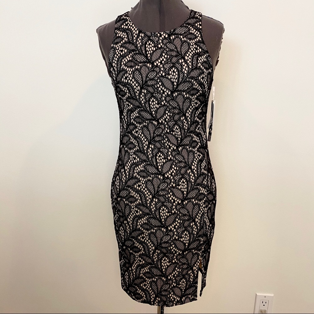 Black lacy cocktail dress
